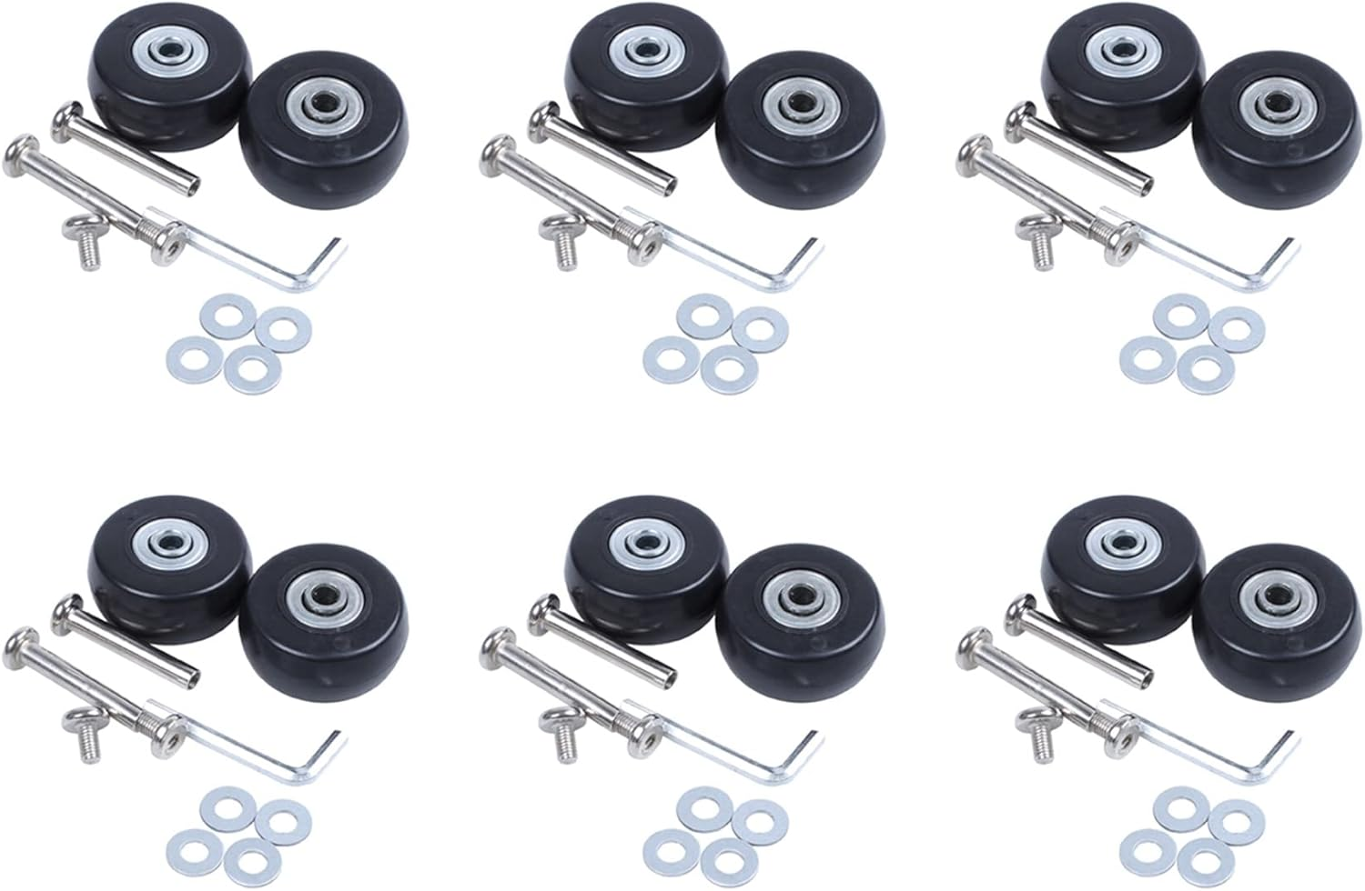 12 Sets of Luggage Suitcase Replacement Wheels Axles Deluxe Repair Tool OD 40Mm