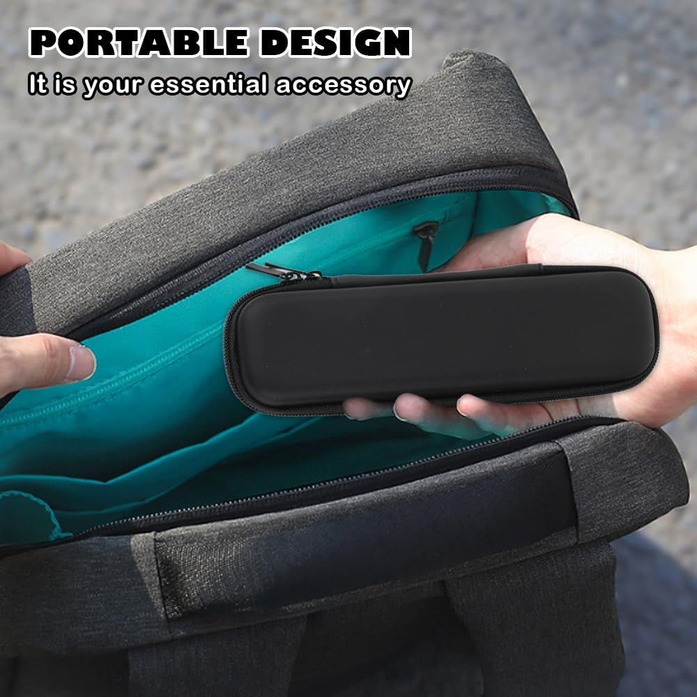 Hard Shell Pencil Case, EVA Durable Waterproof Stylus Pen Case, Small Zipper Storage Bag for Executive Pens, Stylus, and Data Cables (Black), Black, One Size, Fashion image number 5