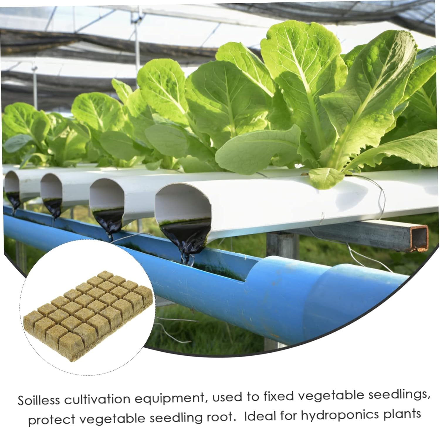 Soilless Cultivation Mineral Wool Starter Plugs Hydroponic Plant Nursery Blocks 36X36X40Mm 28Pcs for Vegetable Propagation and Hydroponics Gardening Accessories image number 3