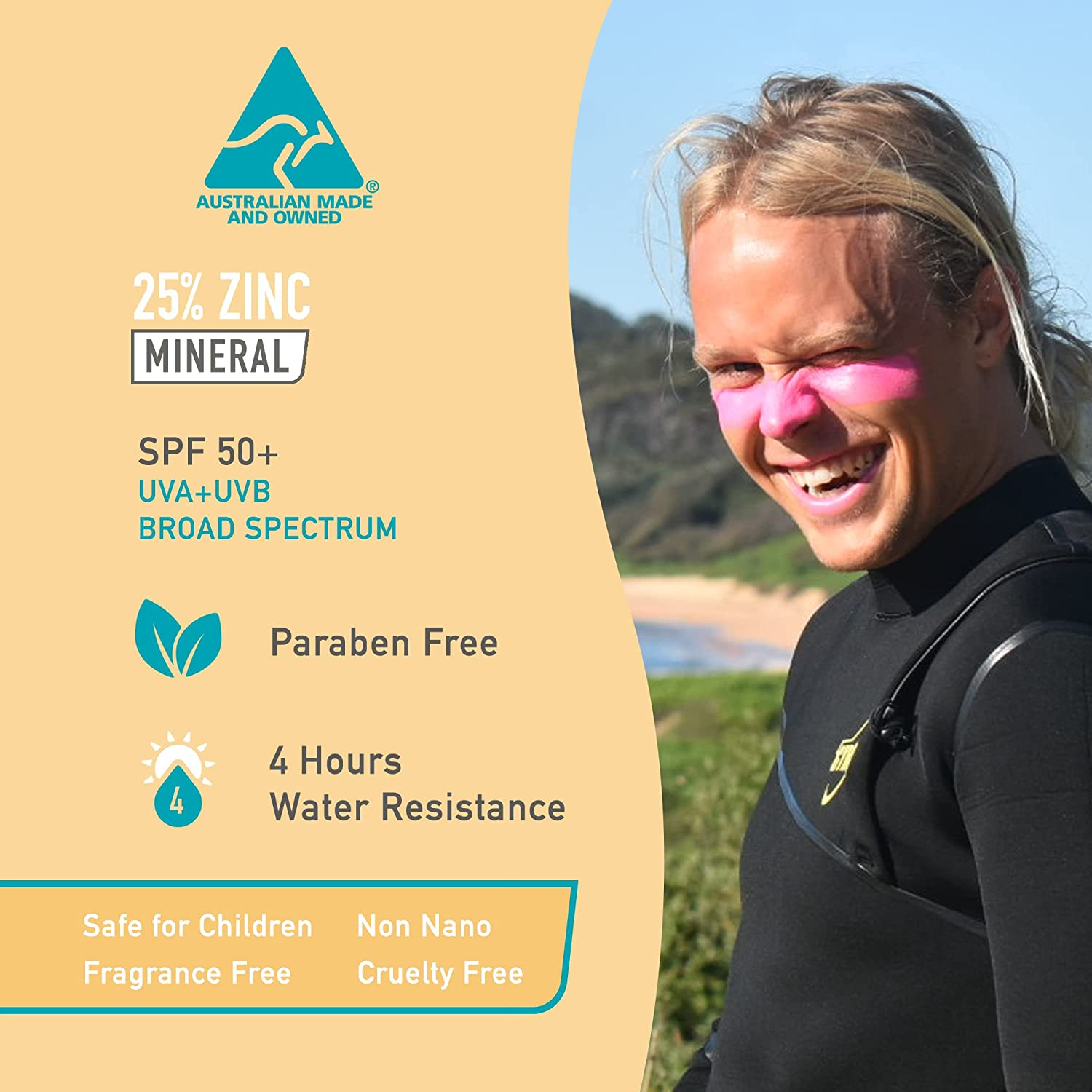 Sun Zapper Zinc Stick Triple Pack Pink/White/Blue SPF 50+ 36G image number 5