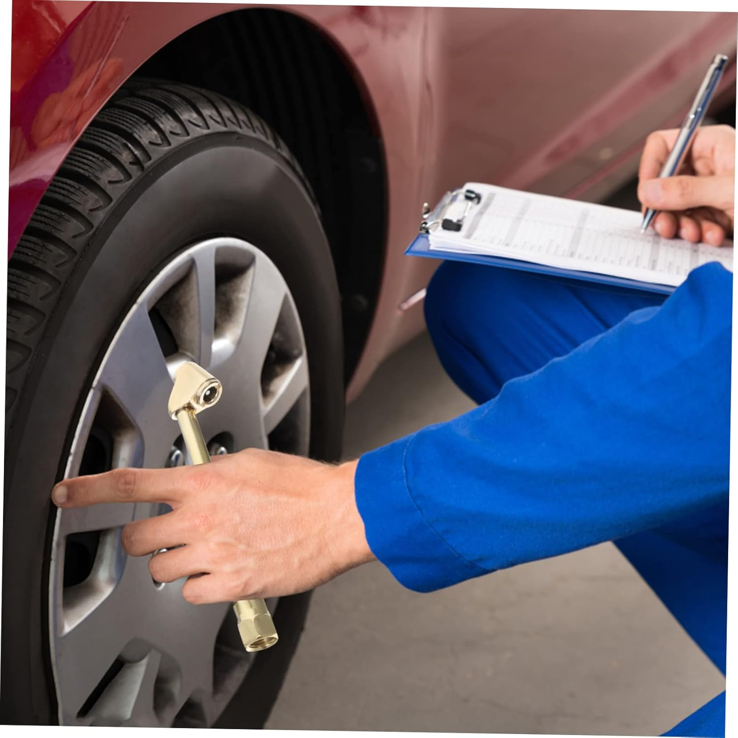 1 Set Air Clamp Kit Tire Attachment for Air Compressor Air Compressor Tire Inflator Attachment Air Compressor Accessories Tire Air Chuck Air Hose Major Pressure Gauge Brass image number 6