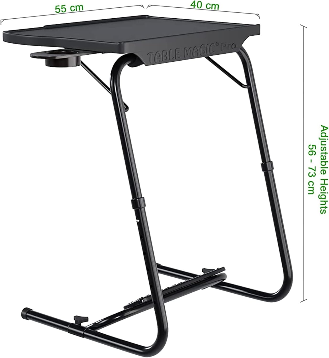 Table Buddy Executive&reg; | Adjustable Multi Position Portable Folding Table Mate with Cup Holder and Smart Footrest for Bed Trey, Work, Watch TV, Dining, Study, Outdoor & Office Furniture (Black) image number 3
