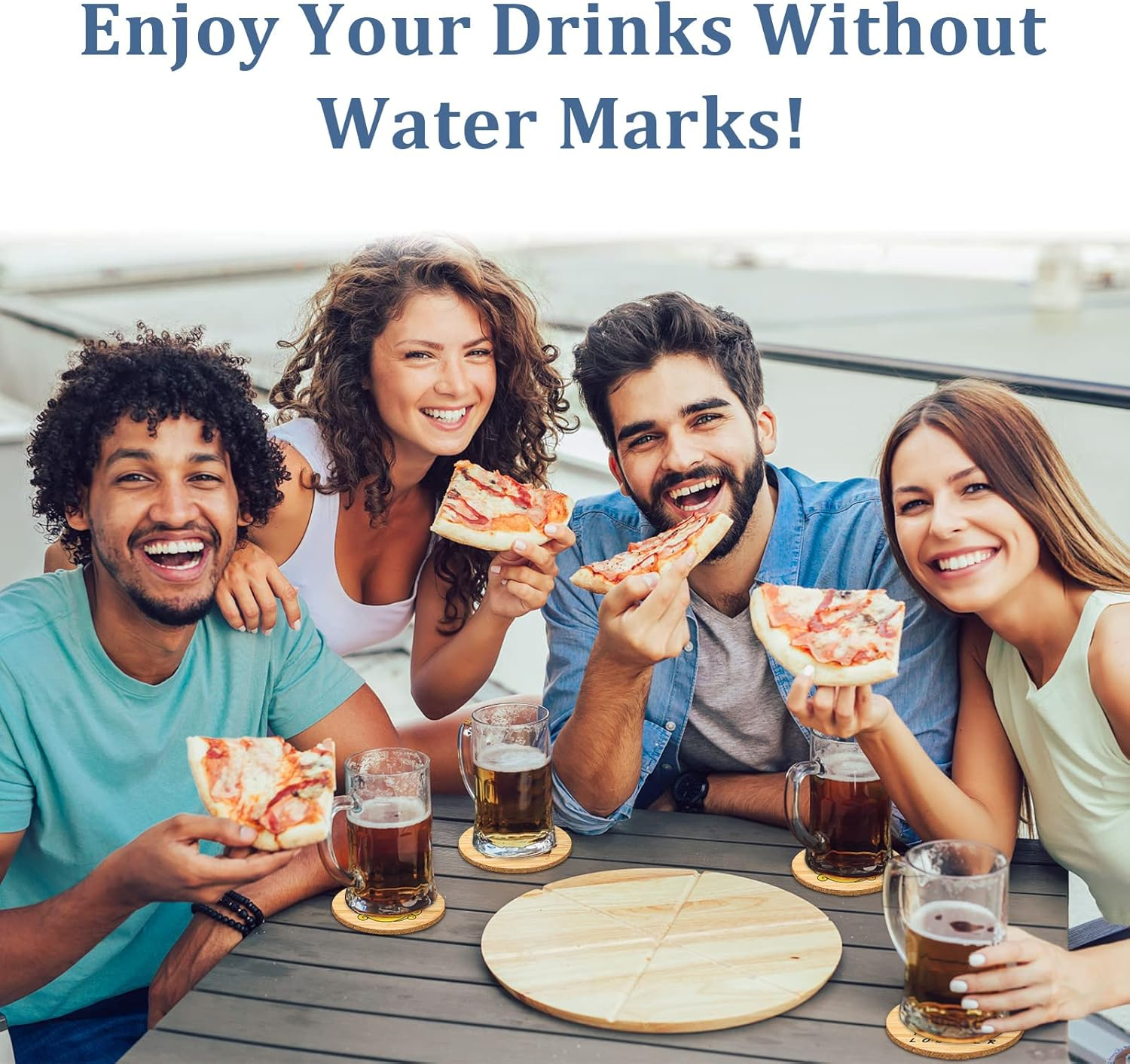 6 PCS Cork Coasters for Drinks,Friends TV Show Merchandise,Funny Coasters Set with Coaster Holder,Coasters for Coffee Table Tea Table Bar,Friends TV Themed Gifts for Fans image number 3