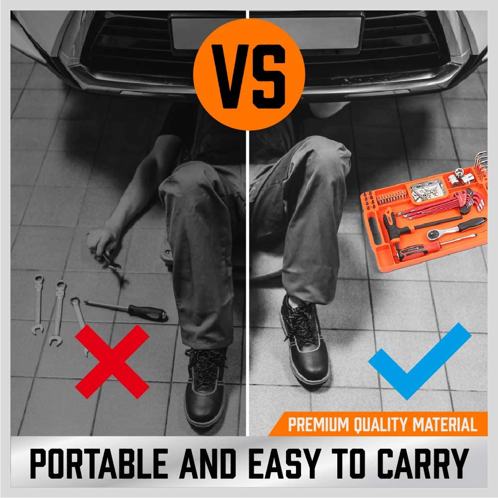 HORUSDY Medium Non-Slip Flexible Tool Tray | Tool Organizer | Tool Storage | Tool Holder | Tool Mats | Small Magnets Tray| Grip Mat Tool Mat | of Christmas Day Tools for Men image number 1