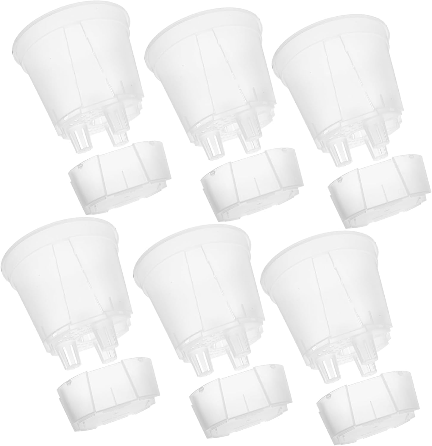Outanaya 6Pcs Clear Pots with Holes for Indoor Plants Self-Drainage Transparent Planter for Healthy Growth and Ample Water Supply for Greenhouse and Home Gardening image number 6