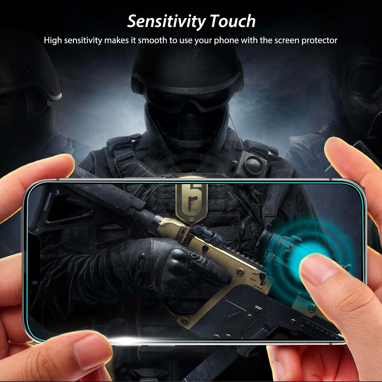 [2 Pack] ZUSLAB Screen Protector for Iphone 16E / 14/13 Pro / 13 Tempered Glass Film Case Friendly 9H Hardness for Apple - Black image number 4