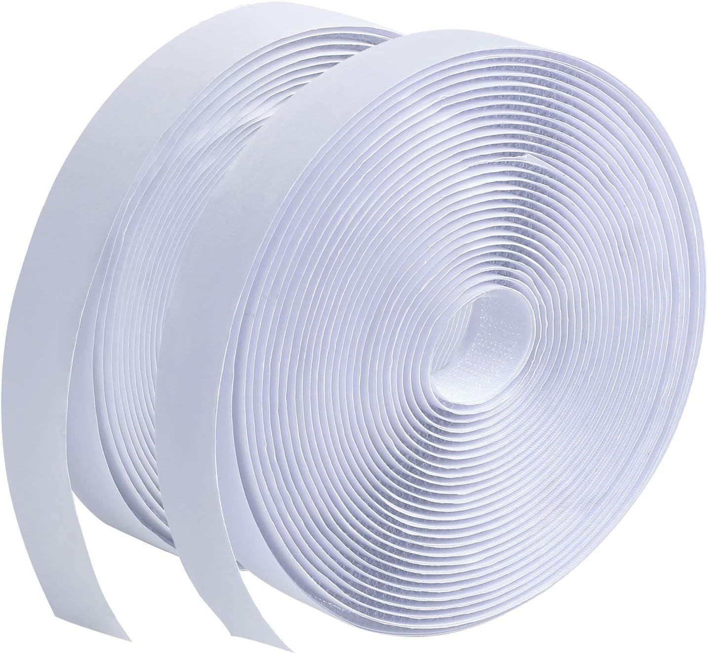 LLPT Hook and Loop Tape 3/4 Inch X 23 Feet Heavy Duty Adhesive Industrial Strength Hook Loop Strip Mounting Tape for Indoor and Outdoor White (HTW030)