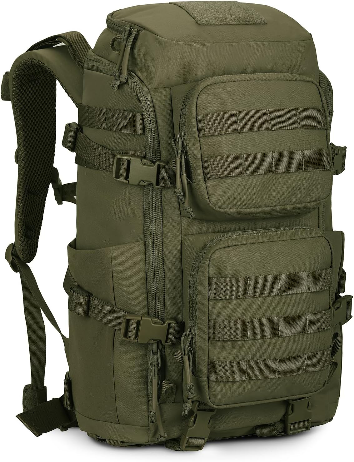 ROOT THREE 45L Tactical Backpack, Military Molle Backpack with 17" Laptop Compartment Survival Rucksack for Outdoors