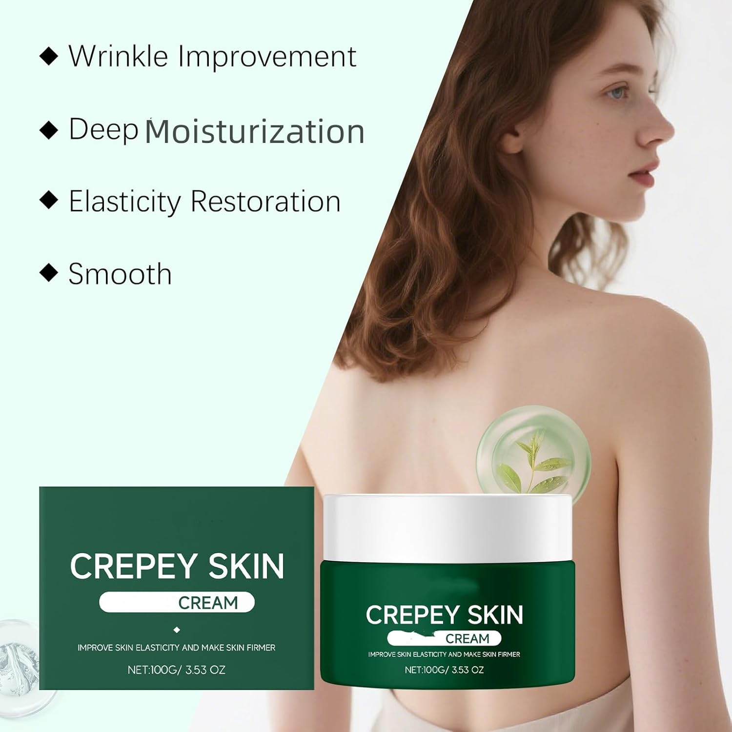 Crepey Skin Cream - Collagen & Retinol Firming Cream for Neck, Arms & Face, Deep Moisturizing Anti-Aging Cream for All Skin Types,Collagen and Hyaluronic Acid Moisturizer,Tighting (2PCS) image number 4