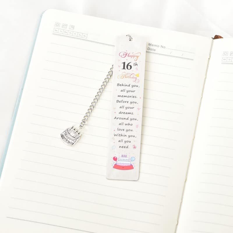 Happy 16Th Birthday Gifts for Girls Inspirational Bookmark Sweet 16 Gifts for Niece Daughter 16 Year Old Birthday Gift for Teen behind You All Your Memories Bookmarks - 21St image number 3