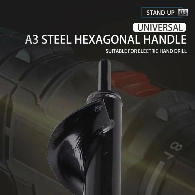 Leona Co Garden Auger Spiral Drill Bits, 80 * 300Mm/80 * 600Mm Post Hole Diggers Auger Drill Bit Drill Auger Planter Outdoor Attachment (&Phi;80 X 600Mm) image number 5