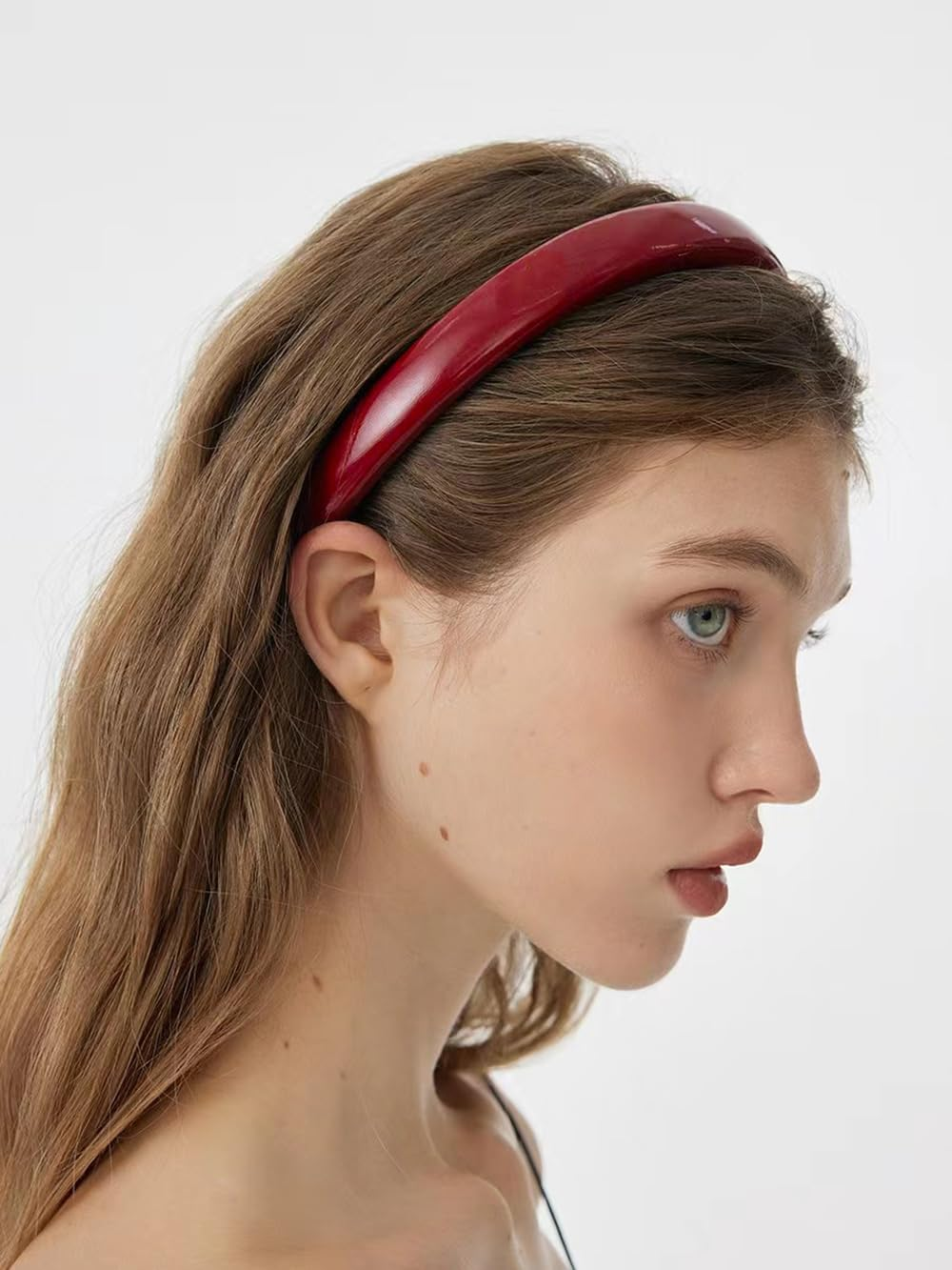 2Pcs Red Leather Headbands for Women Trendy, Vintage Red Wide Headbands Non-Slip Fashion Head Band for Women'S Hair Fashion Hair Accessories for Women Girl