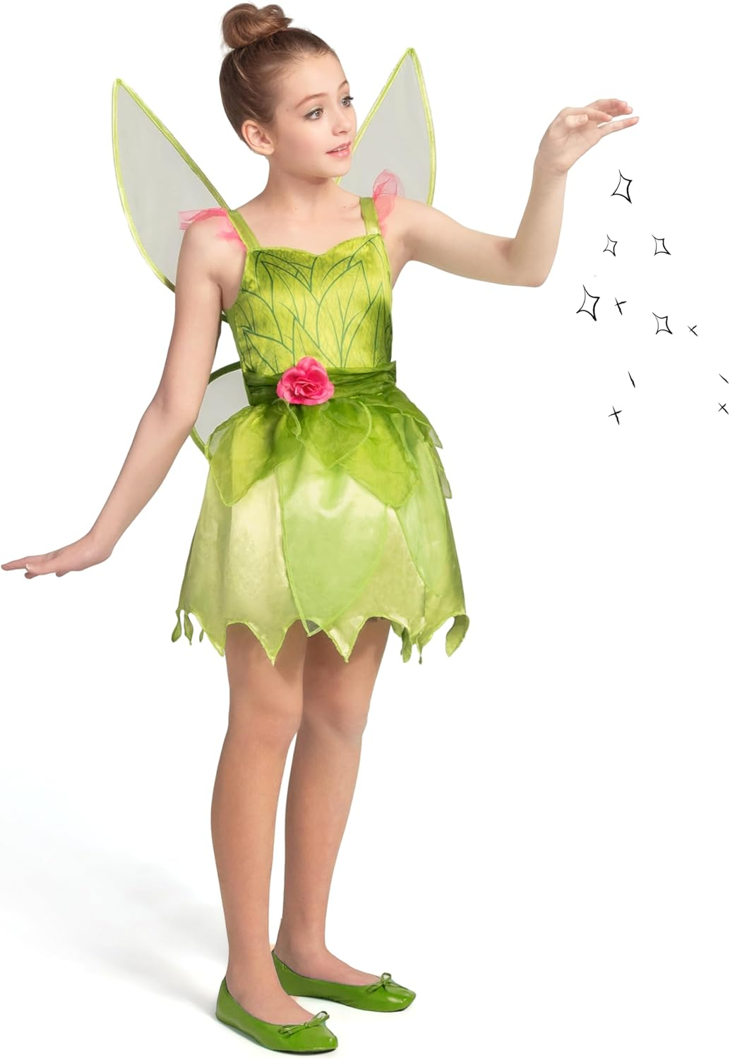Spooktacular Creations Fairy Costume for Girls, Toddlers Green Fairy Costume Dress, Fairy Tutu Dress for Kids Halloween Party