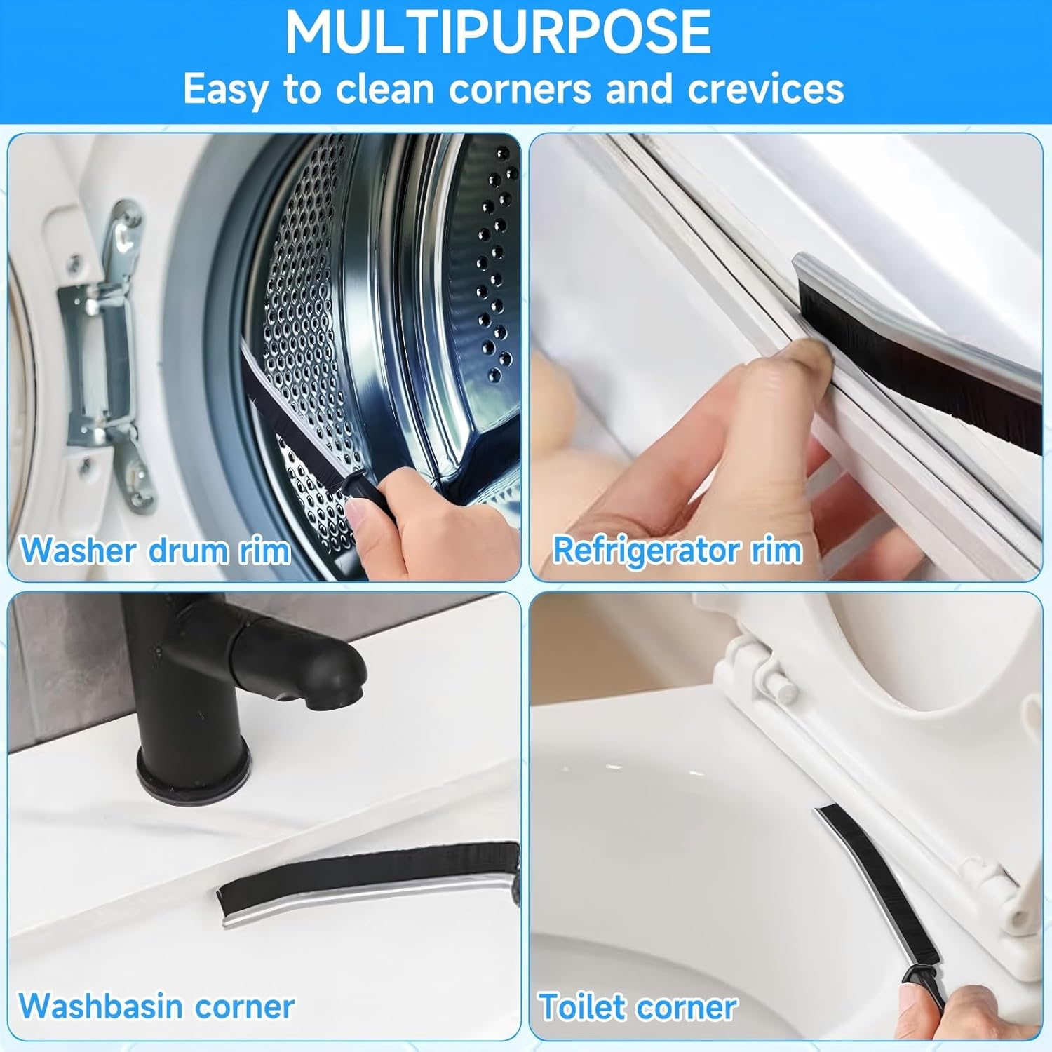 8 Pcs Cleaning Brush, Hard Bristle Crevice Cleaning Brush, Multifunctional Gap Scrub Brush, Home Essentials, Bathroom Cleaner Tools Kits for Household, Kitchen, Window, Faucets, Toilet, Groove, Car image number 5