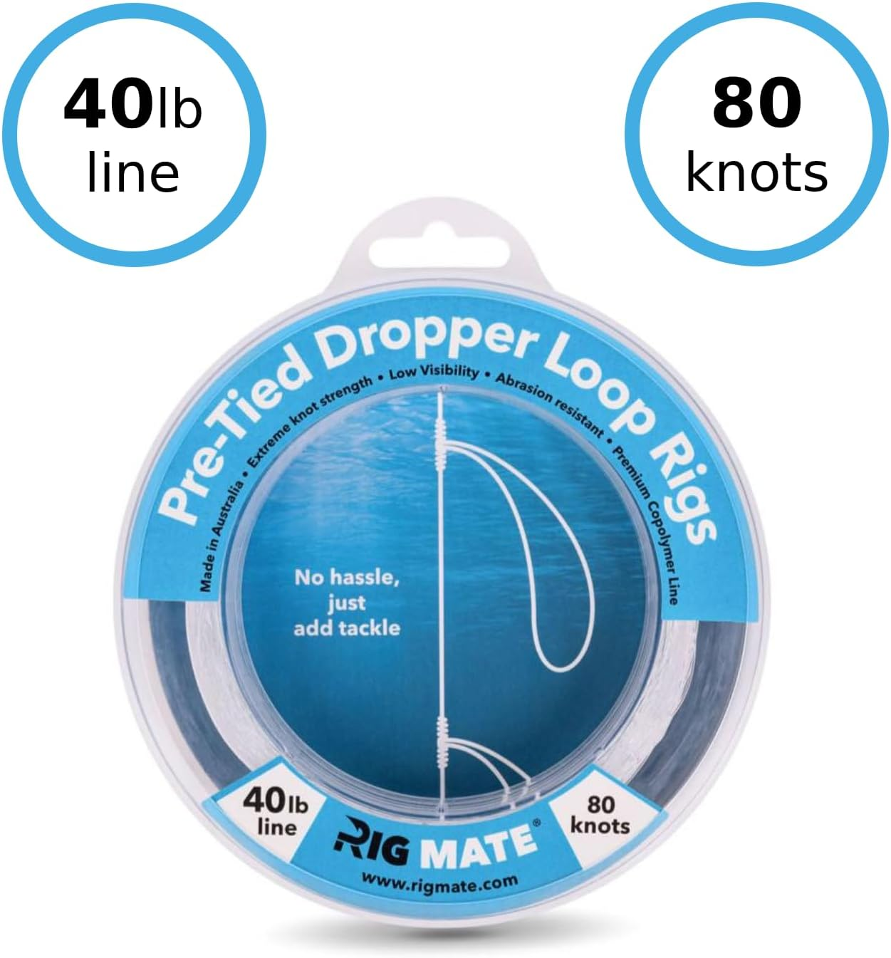 40 Lb Pre-Tied Dropper Loop Rigs. Fishing Line Spool. Loops 18 Inches Apart with 5.5 Inch Loop Size. Perfect for Saltwater & Freshwater Fishing. Perfect for Snapper & Other Bottom Feeding Fish. image number 5