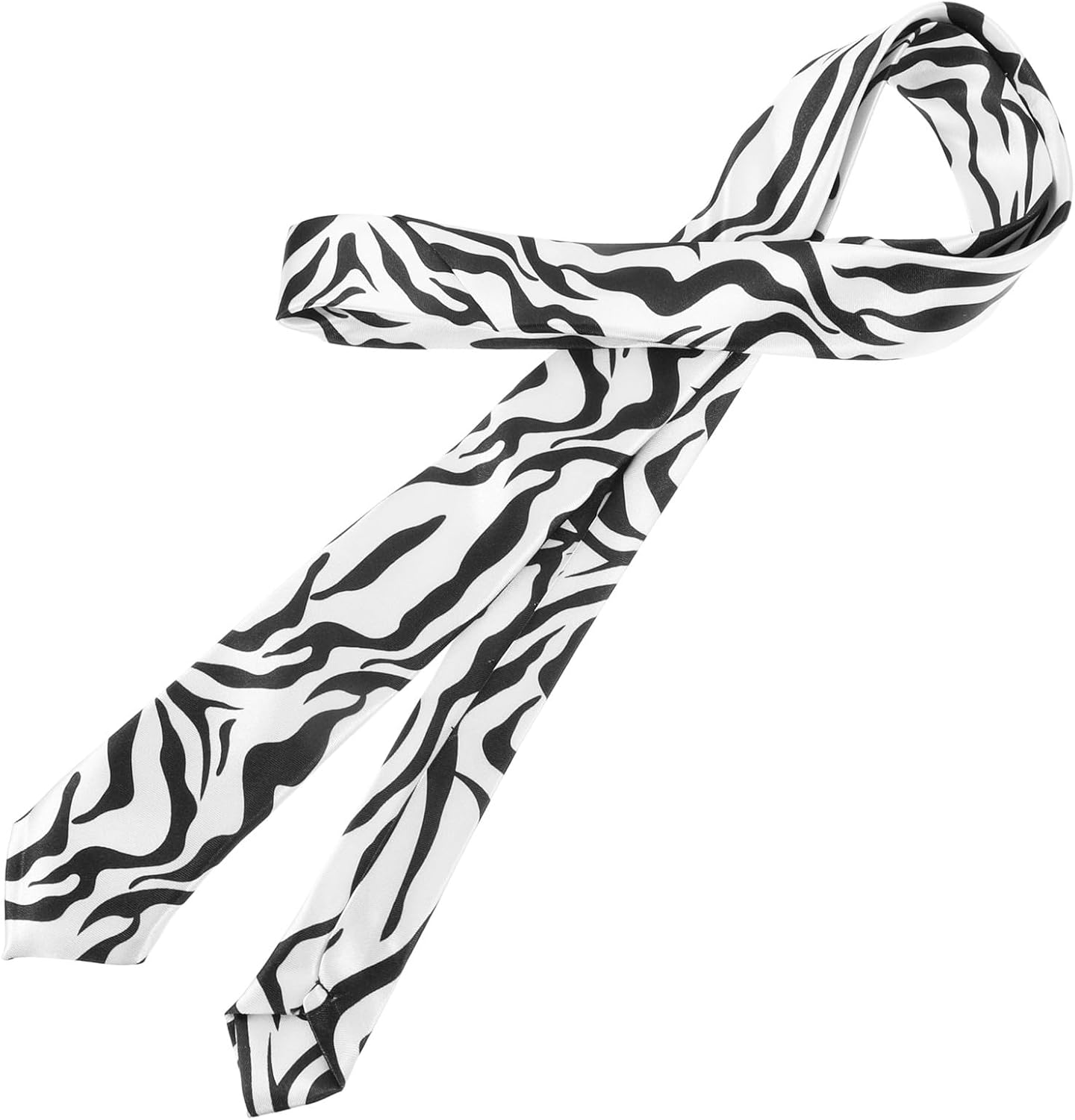 Ipetboom Zebra Pattern Necktie Unisex Men Women Dress Tie for Uniforms and Parties, Animal Print Tie Suitable for Office and Casual Wear image number 2