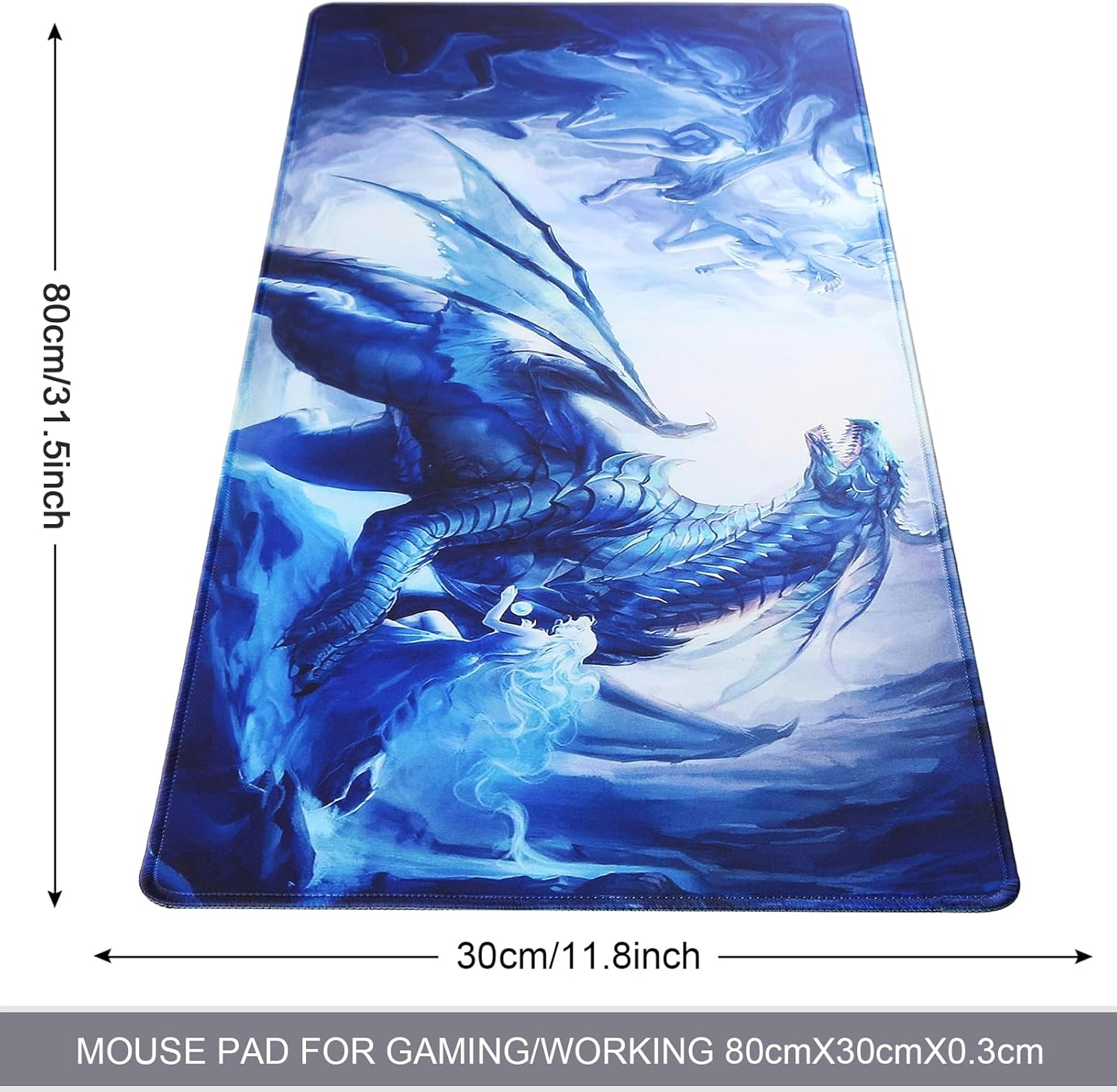Hosimoln Gaming Mouse Pad,Large Mouse Pad Size 31.5X11.8Thickness 0.12Inches,Premium-Textured Non-Slip & Waterproof Computer Mousepad with Stitched Edges for Gaming,Office & Home80X30Girldragon006 - 80X30 Brown009 image number 6