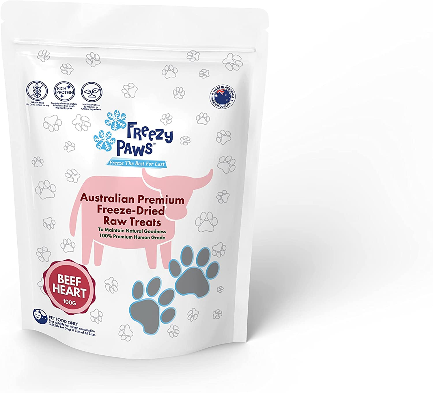 FREEZY PAWS Freeze Dried Beef Heart Treats 100G