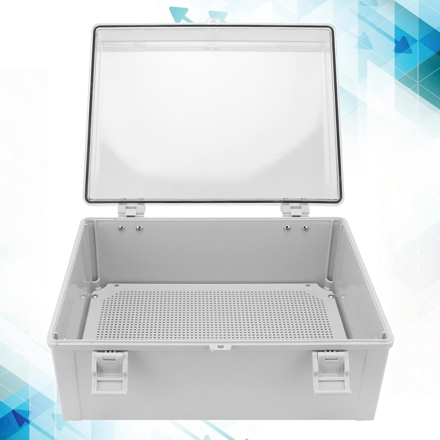Large IP66 Water Proof Junction Box, ABS Enclosure with Clear Cover, for Wall, Grey and White, for Projects, Distribution Box image number 5