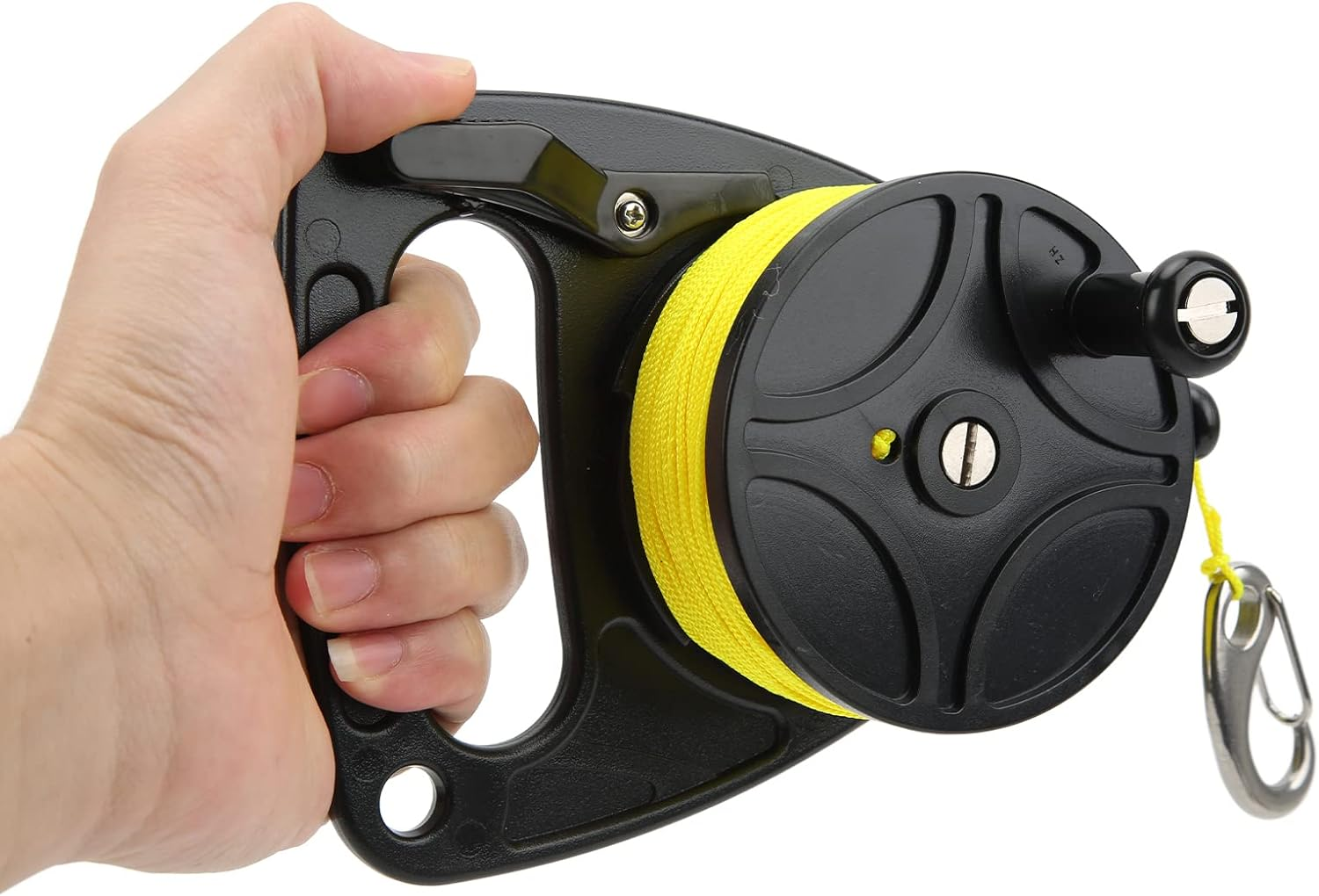 Alvinlite Dive Wreck Reel with Clip 83M Wire - Multi-Purpose Anchor Rope for Scuba Diving and Spear Fishing (Black) image number 3