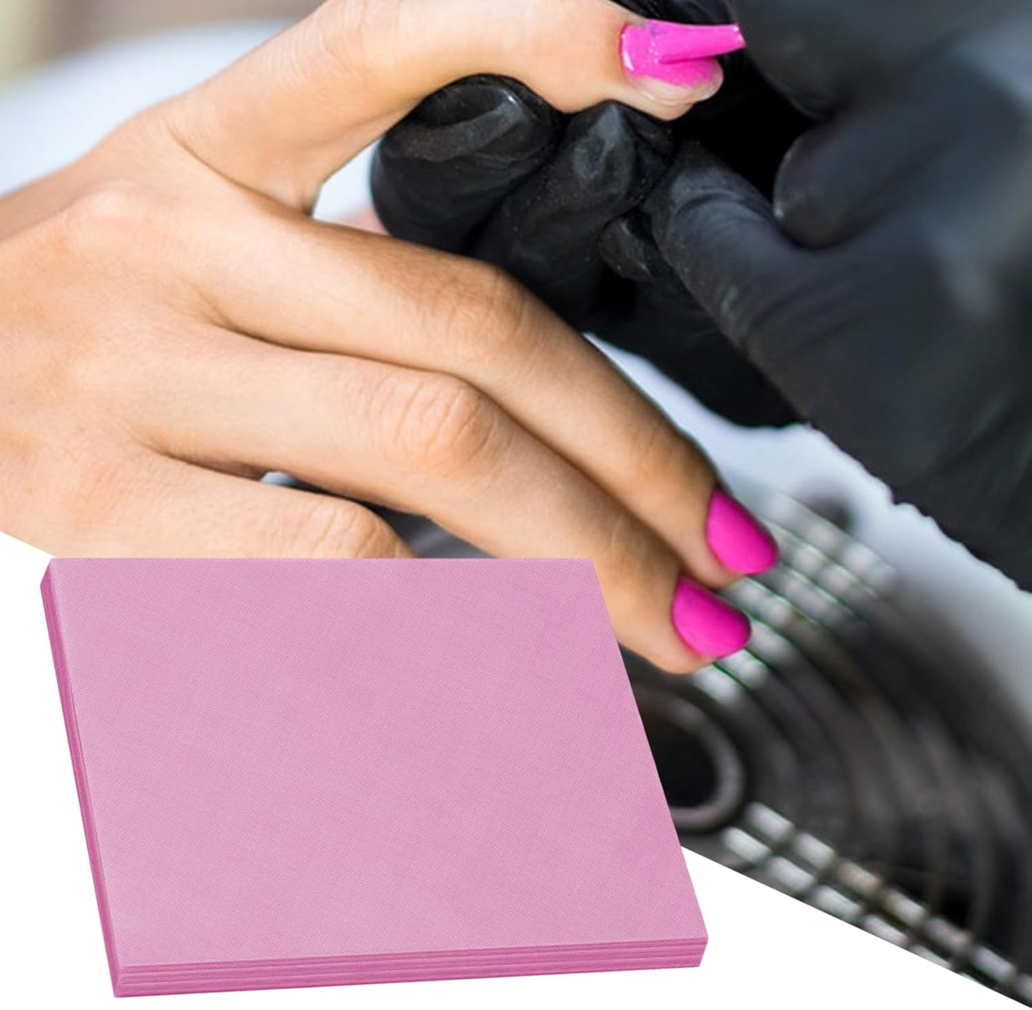 Dust Collector Filter - 100Piece Nail Fan Dust Collector | Professional Paper Collecter for Training Women Home Practice - Pink image number 2