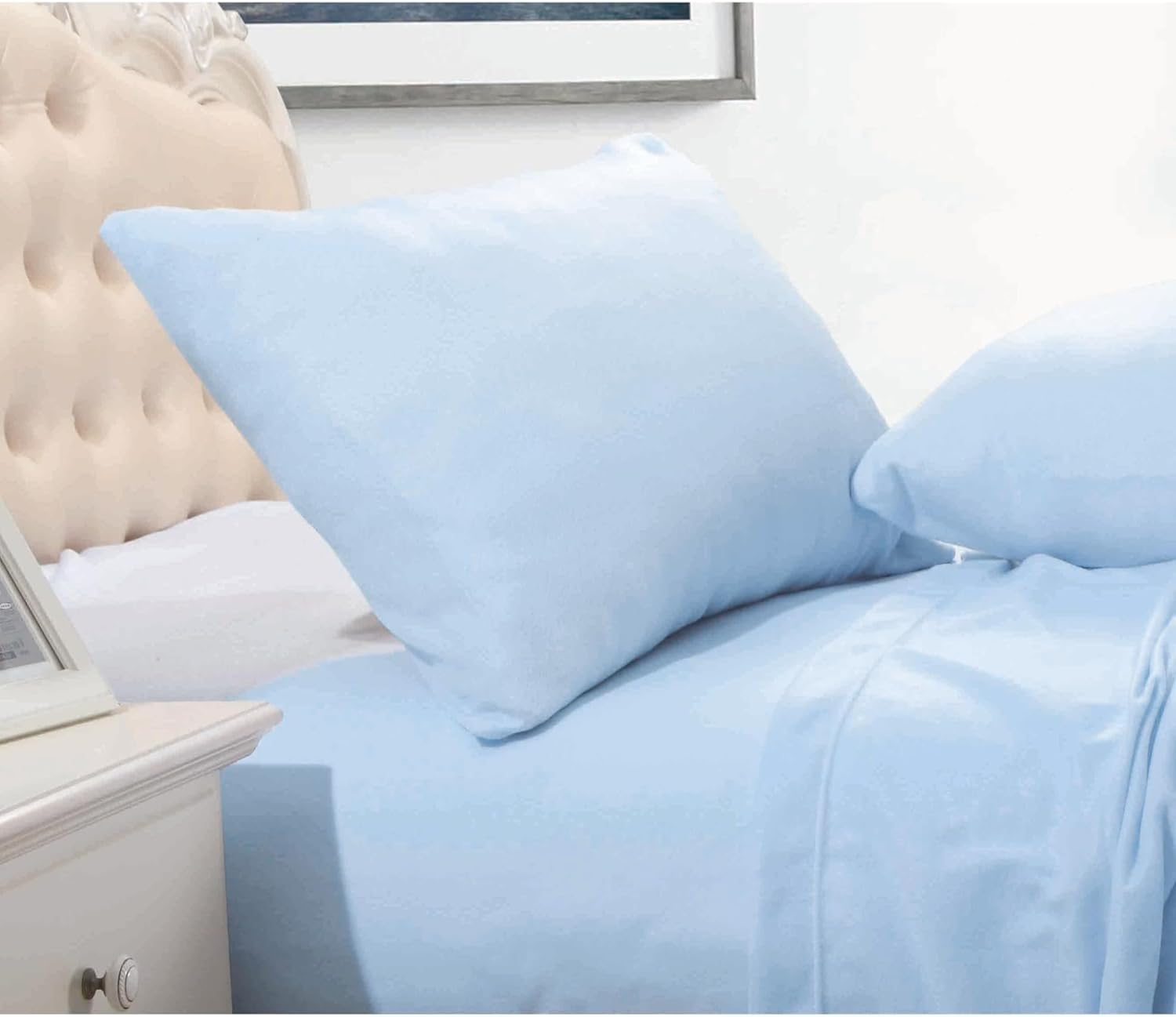 Ramesses Cashmere Touch Flannelette Sheet Set, King, Steel Blue image number 3