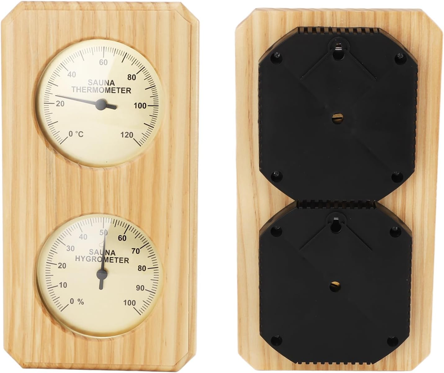 Authentic Timber Sauna Hygrothermograph - Temperature & Humidity Gauge 0-120&deg;C | 0-100 Percentage RH - Wall-Mounted Thermometer for Steam Room image number 6