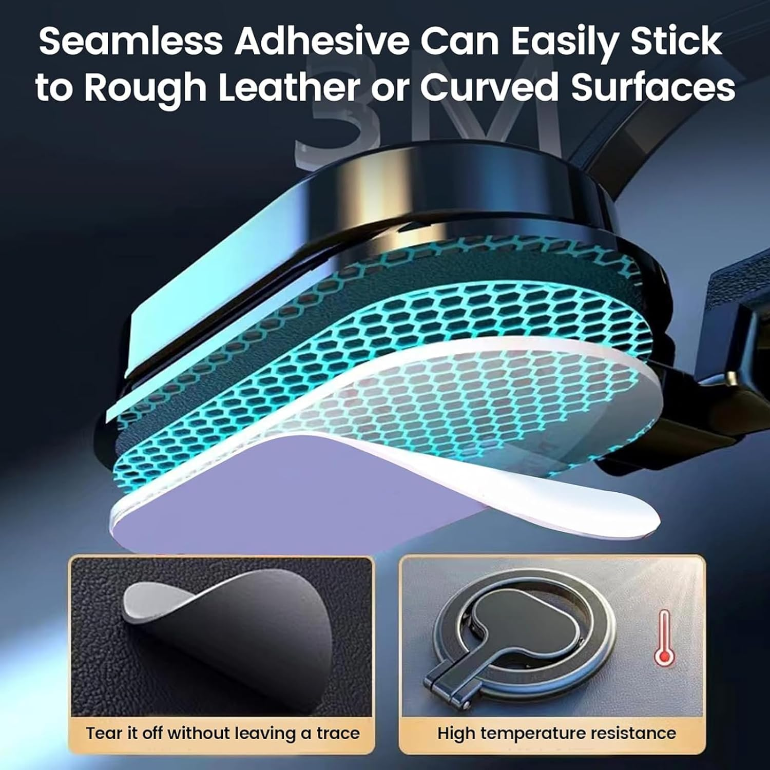 RUNGOS 360&deg;Rotatable for Magsafe Car Mount [Strong Ring Magnet] [Super Stable Widened Base] Lightweight Collapsible Magnetic Car Mount Phone Holder for Steering Wheel Dashboard, Cell Phone Accessories image number 6