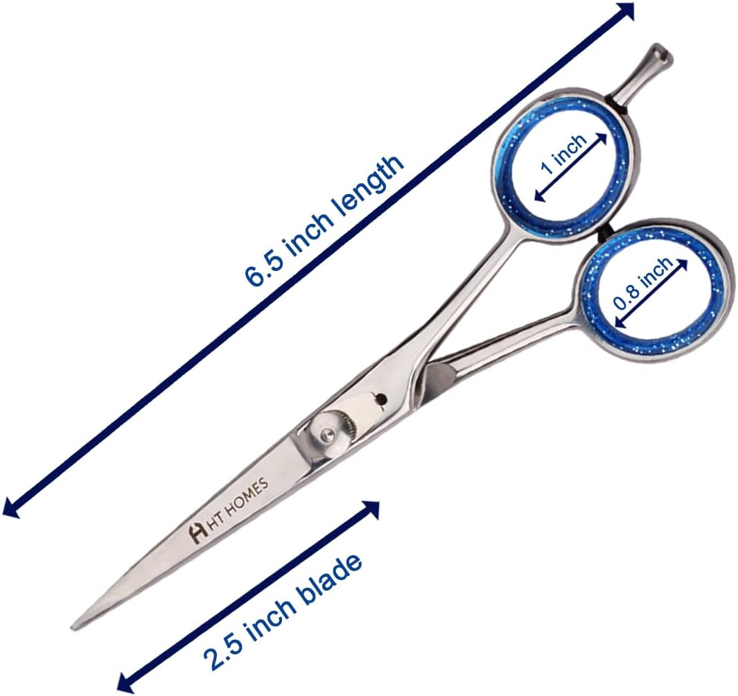 Hair Cutting Scissors Professional Hairdressing Barber Shears 6.5 Inch Silver Hairdressing Scissors & Hair Cutting Shears Japanese Stainless Steel Salon Scissors(6.5" Cutting Scissor, SILVER) image number 6