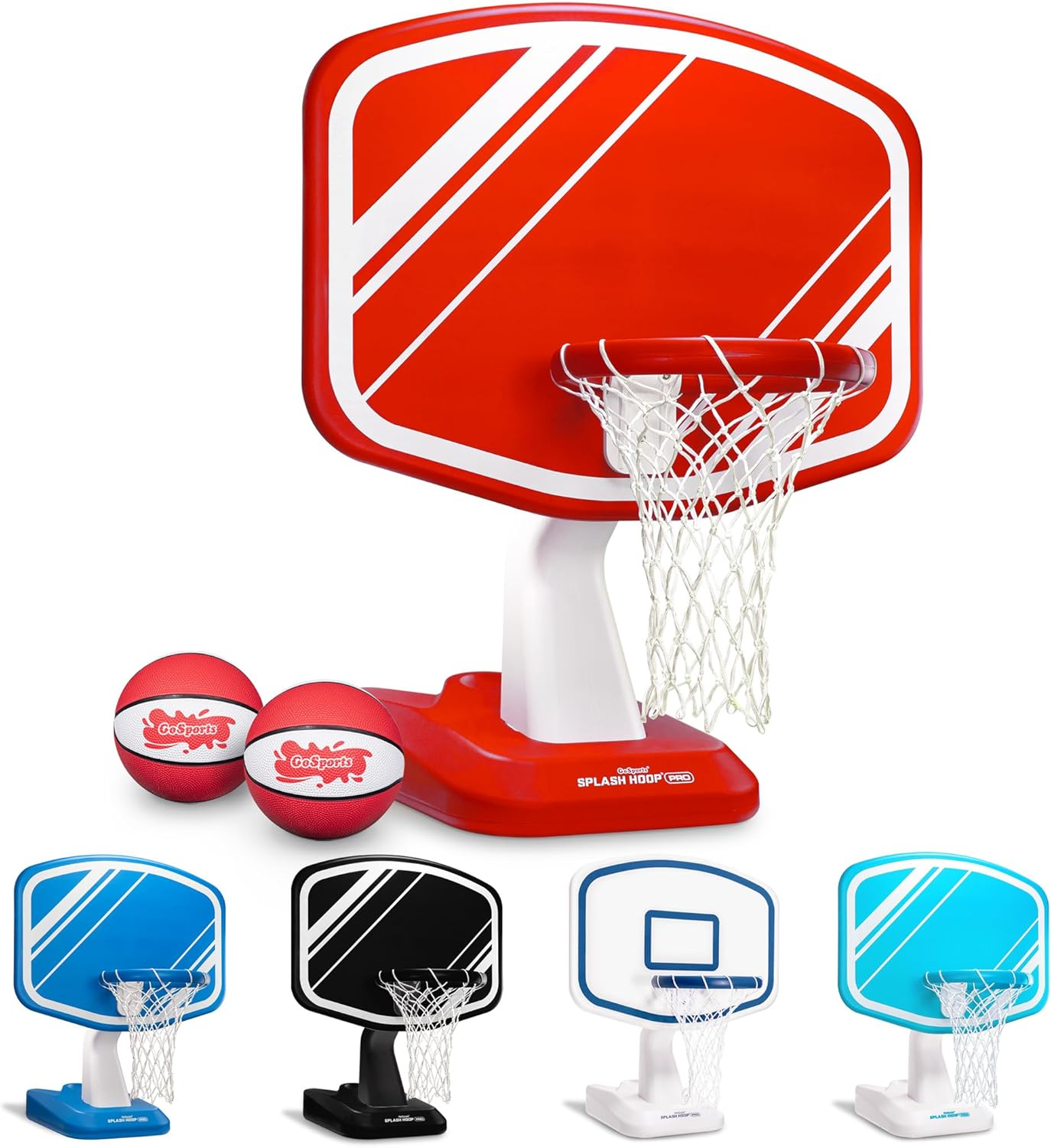 Gosports Splash Hoop Swimming Pool Basketball Game, Includes Poolside Water Basketball Hoop, 2 Balls and Pump &ndash; Choose Your Style image number 6