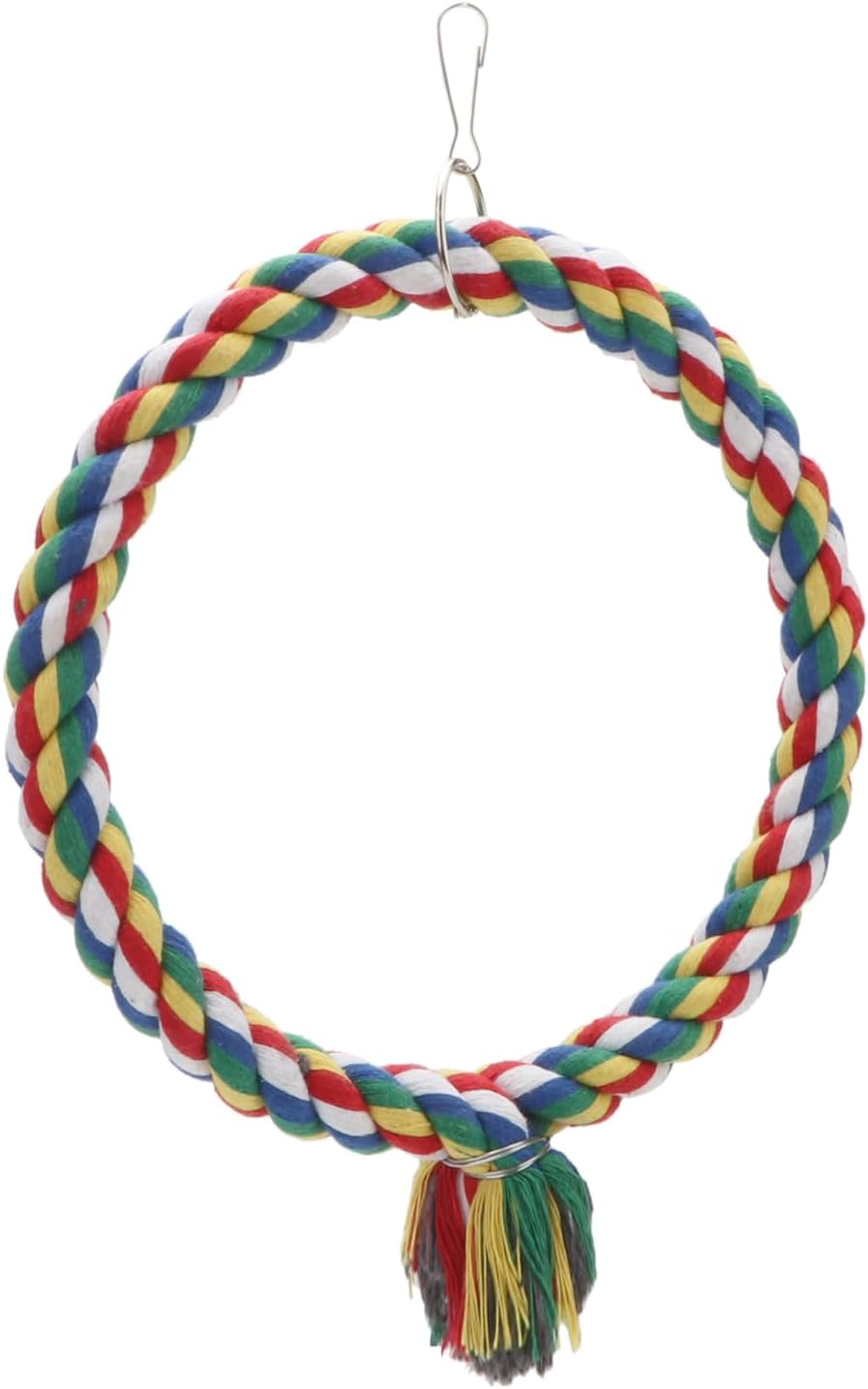 Bird Rope Swing Colorful Perch Climbing Toy for Parrots Budgie Parakeet Cockatiel Cockatoo Conure (S (7.5 Inch) image number 6