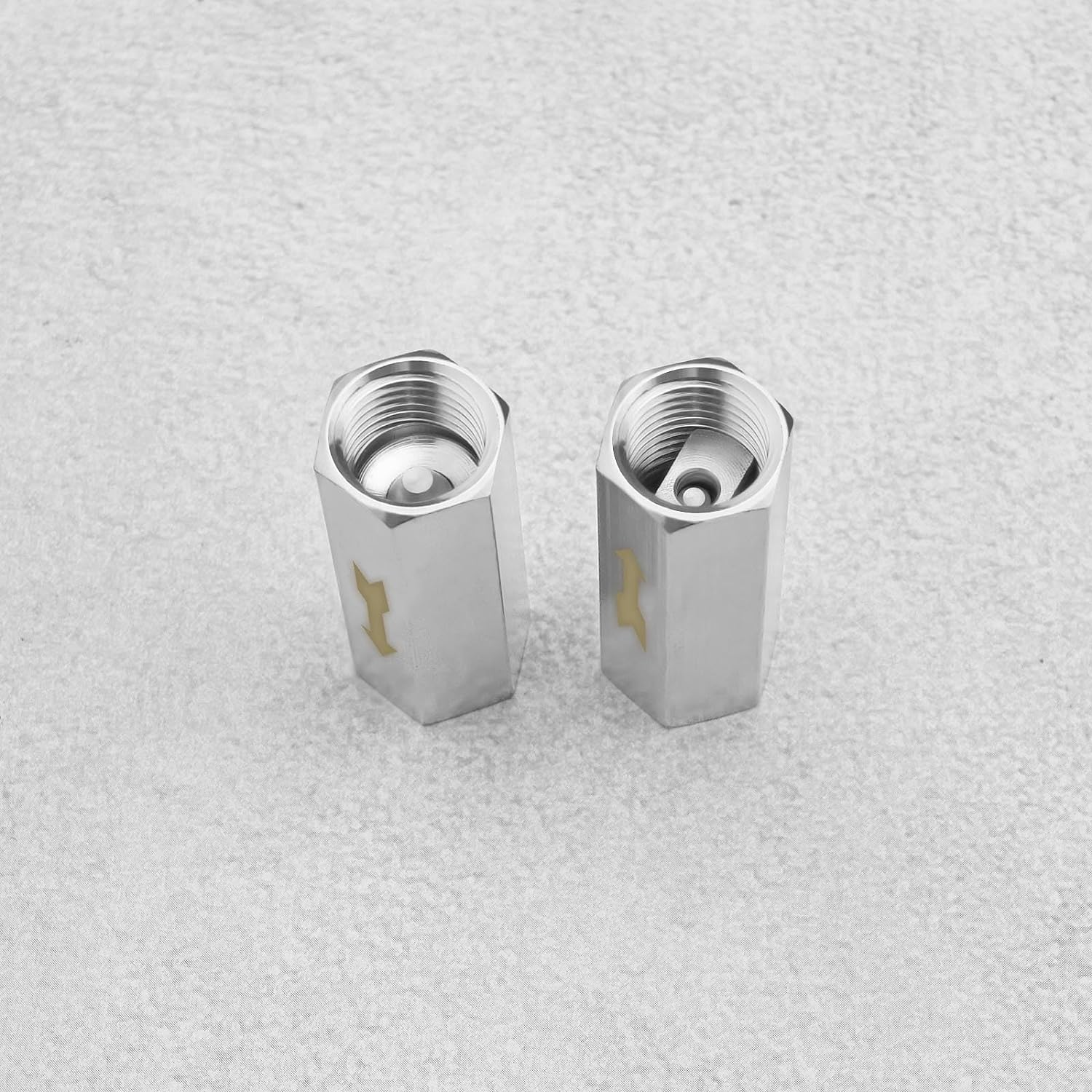 Be in Your Mind 2 Pcs 1/4'' Female Threaded Brass One Way Air Check Valve 40Mm Hexagon Non-Return Pneumatic Air Check Valve Replacement Accessory for Boiler and Pressure Vessel image number 6