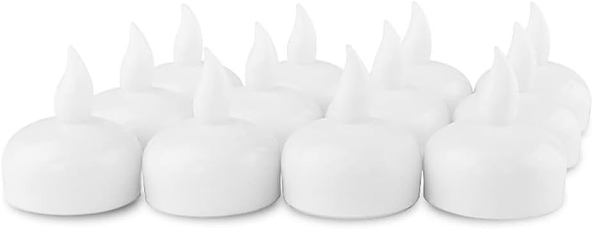 Novelty Place 12Pcs Waterproof Flameless Floating Tealights, LED Floating Candles Cool White Flickering Tea Lights - Battery Operated Candles Decoration for Wedding, Christmas, Party, Pool, Pond image number 4