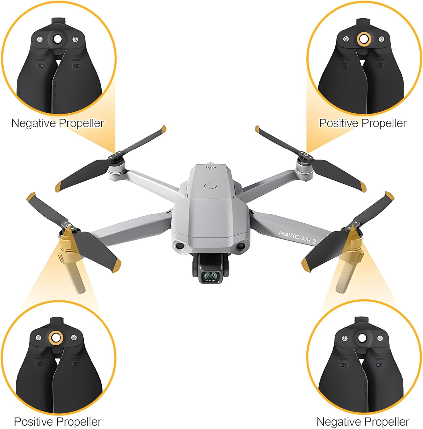 Propellers for DJI Mavic Air 2/Air 2S Replacement Prop Blades Low Noise Accessories for DJI Mavic Air 2/Air 2S Drone Accessories 8Pcs Gold Tips image number 6