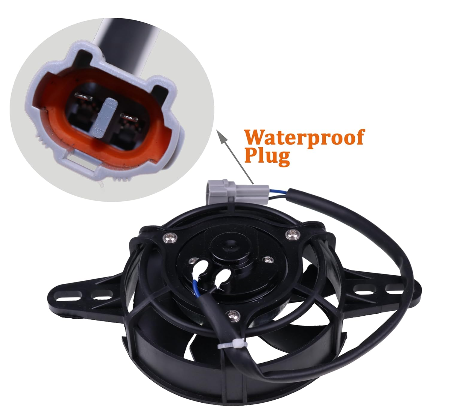JEENDA 4 Inch Universal Motorcycle Radiator Cooling Fan Water/Oil Cooler Electric Fan for Bike ATV Dirt Motocross Upgrade Waterproof Plug image number 3