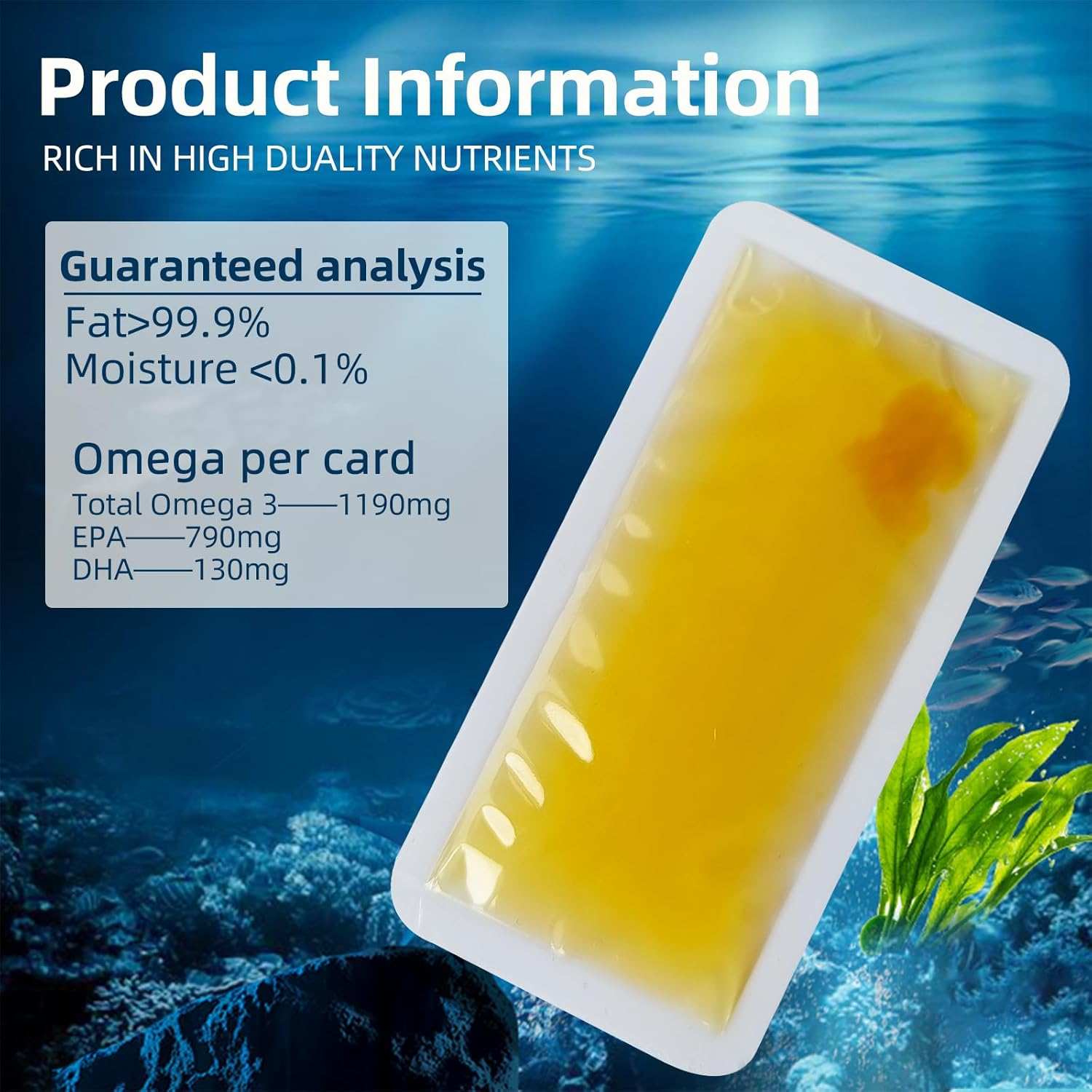 Tuna Omega 3 Fish Oil for Dogs and Cats, Better than Salmon Fish Oil, Omega 3 Fatty Acids EPA & DHA for Pets, Promoting Skin and Coat Health, 10 Cards of Fish Oil per Box image number 2