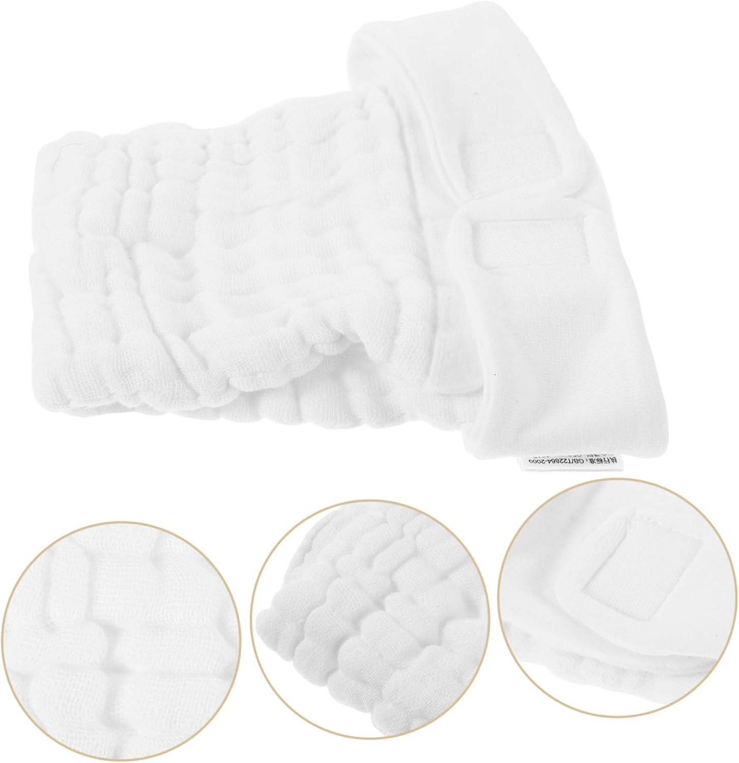 Organic Cotton Newborn Diaper Pants Adjustable Washable 3-Pack Soft Cloth Diapers for Babies White Absorbent Inserts image number 1