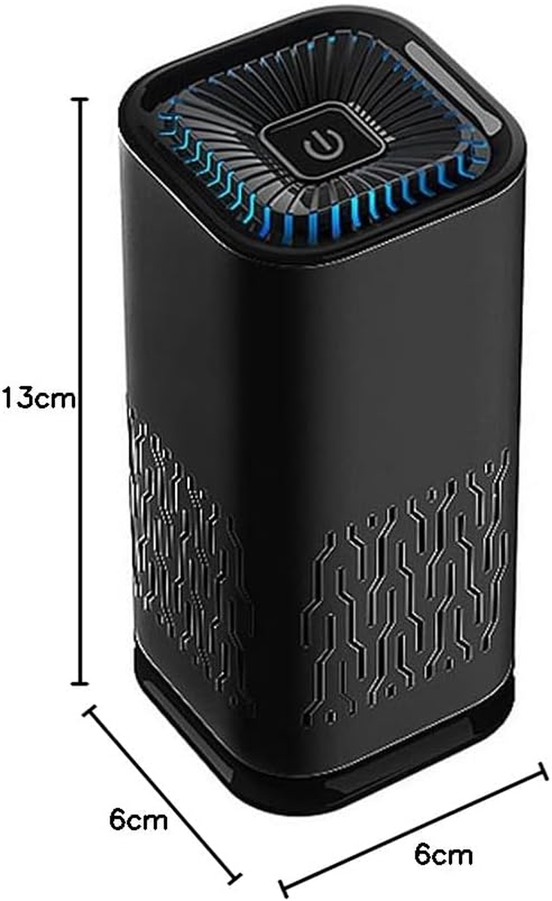 Car Air Purifier Ionizer, 3 Million Negative Ions for Smokers, 36Db Quiet Portable Ionic Air Purifiers for Room Removes Dust Pet Odors Pollen Household Small Fresh Air Maker (Black) image number 2
