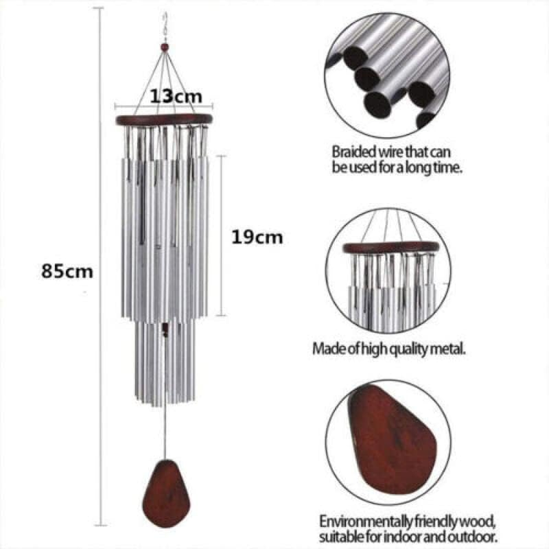 AIMALL Large Deep Tone Windchime Chapel Bell Wind Chimes Outdoor Garden Home Decor, G-Major Pentatonic Scale, 33.5-Inch Height, 7.5-Inch Diameter