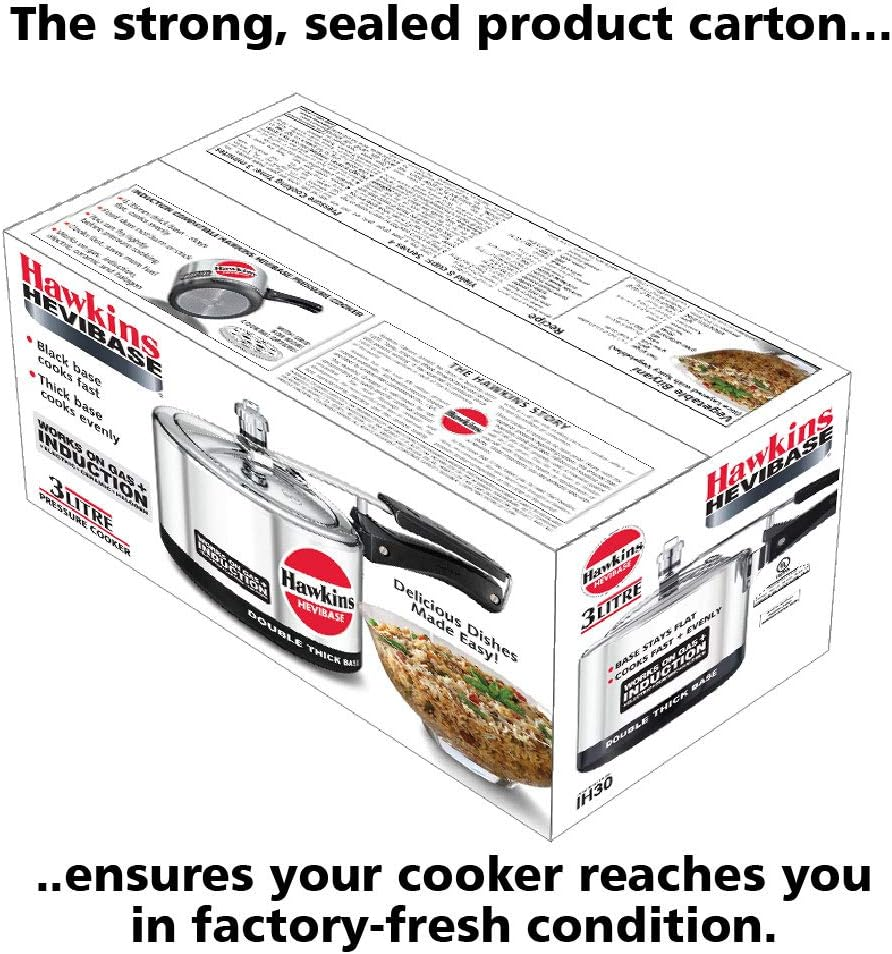 Hawkins Hevibase IH 30 IH30 3-Litre Induction Pressure Cooker, Small, Silver image number 5