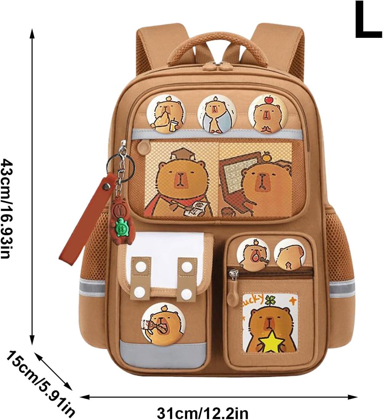 Capybara Bookbag - Cute Capybara Backpack - Laptop Travel Bookbag Casual for Girls Teens Students Kids Boys Birthday Party Outdoor Camping image number 4