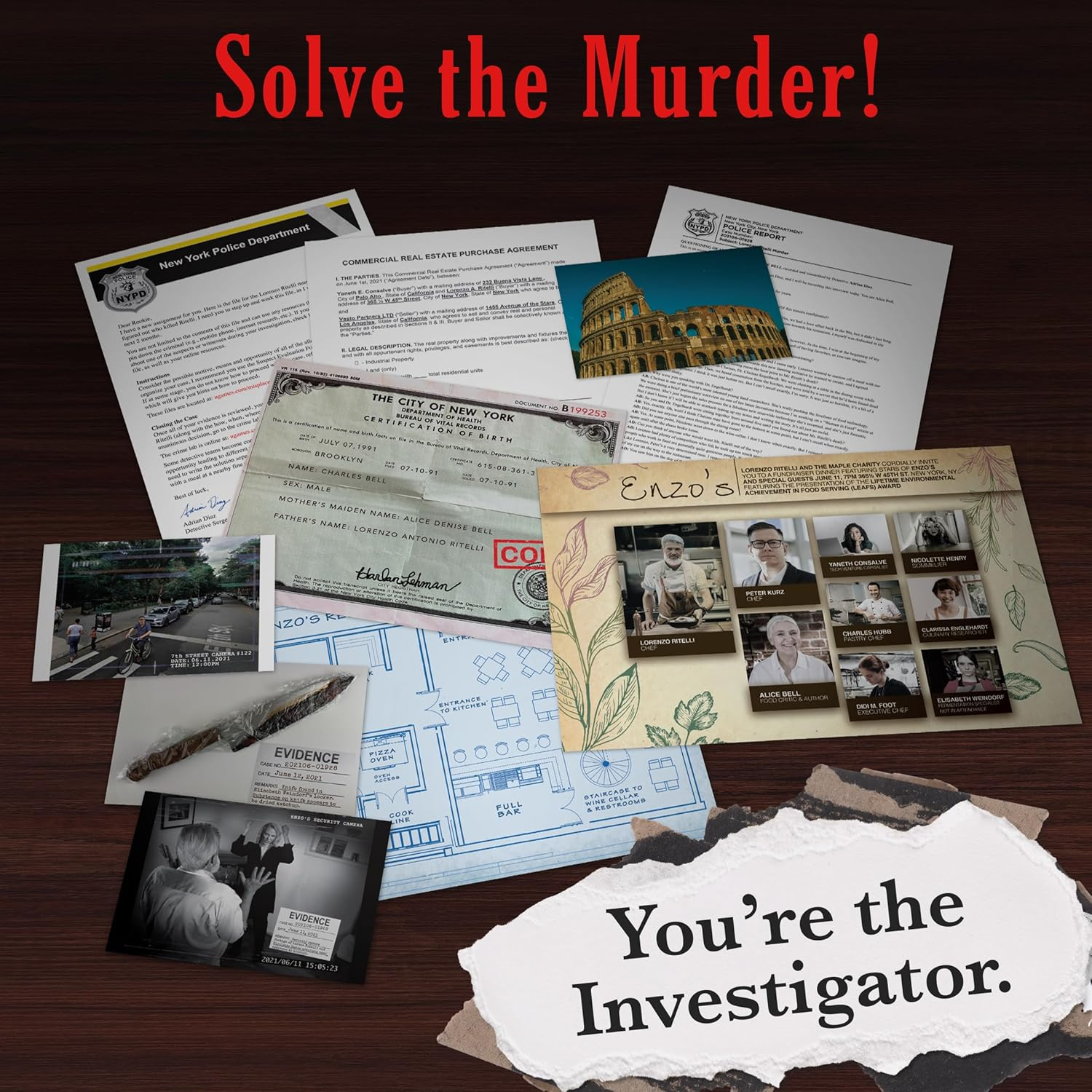 Murder Mystery Party Case Files: Death by Chef'S Knife for 1 or More Players Ages 14 and Up image number 6