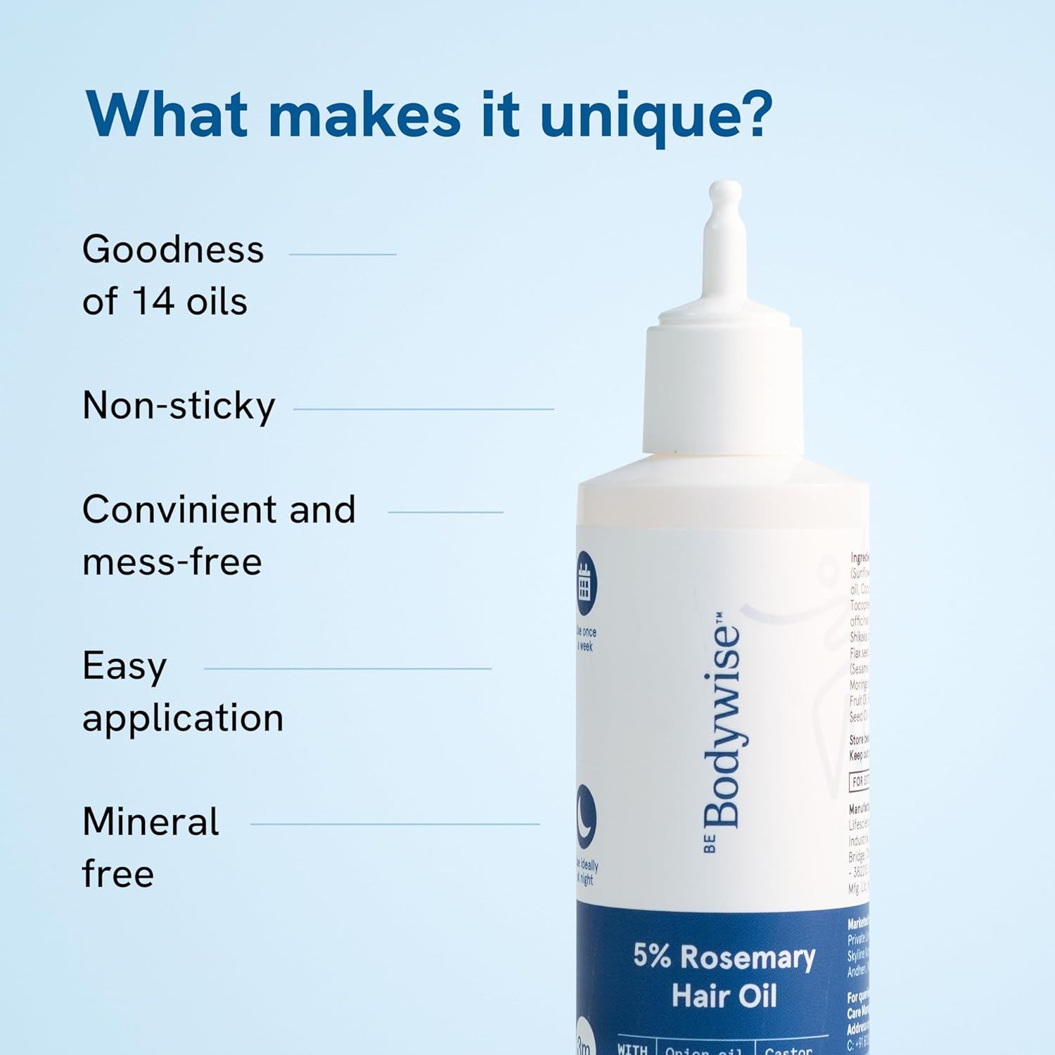 Be Bodywise 5% Rosemary Hair Growth Oil 100Ml | with Goodness of 14 Essential Oils | Reduces Hair Fall, Nourishes Scalp & Promotes Hair Growth | Paraben, Mineral Oil Free image number 6