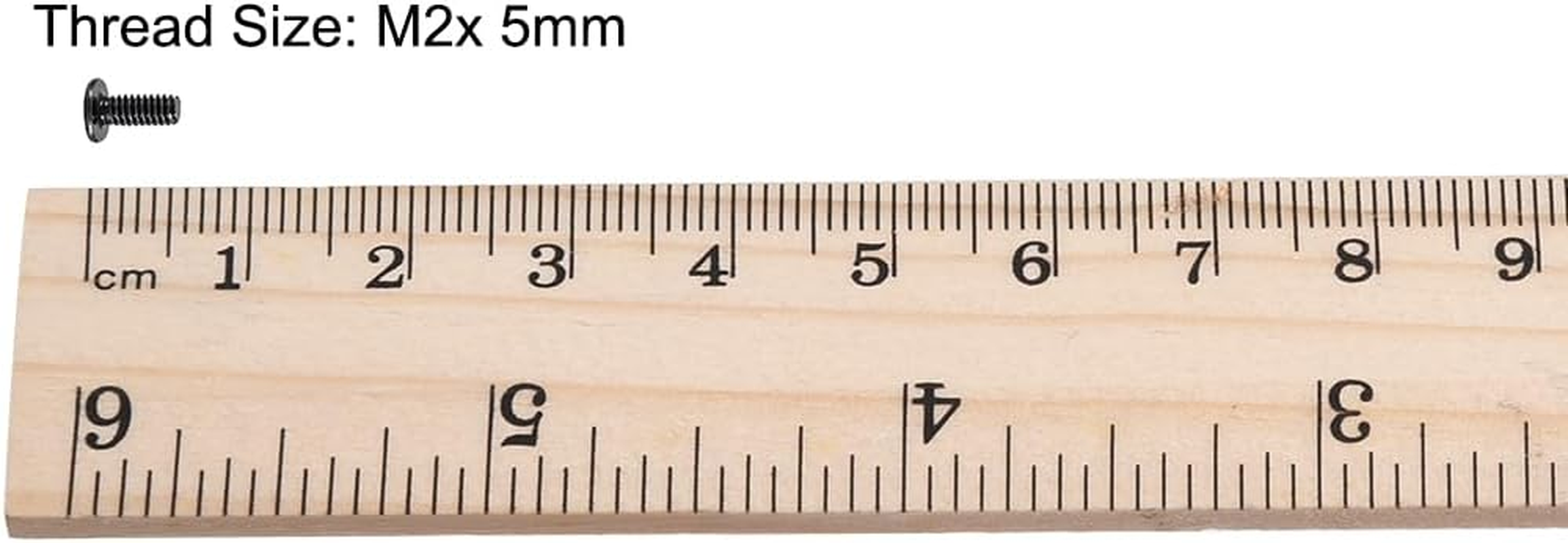 Uxcell M2X5Mm Phillips Screw Fastener Black 3.8Mm Dia Screw Head for Laptop PC TV Fan Audio Switch 50Pcs