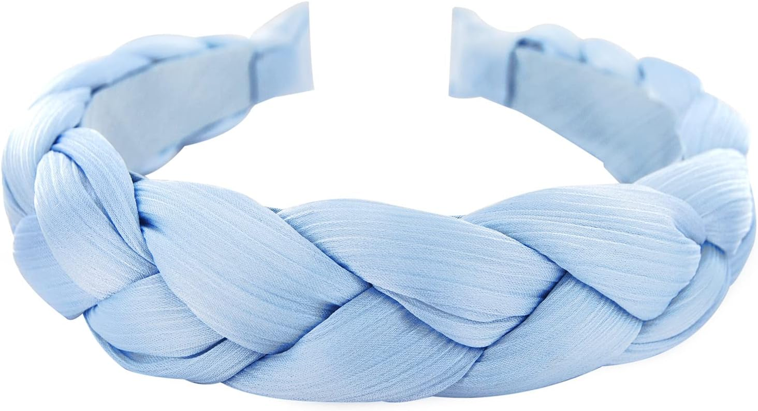 Axy HRZ2 Headband with Braided Fabric in Candy Colours - Beautiful Headband Hair Accessories (White)