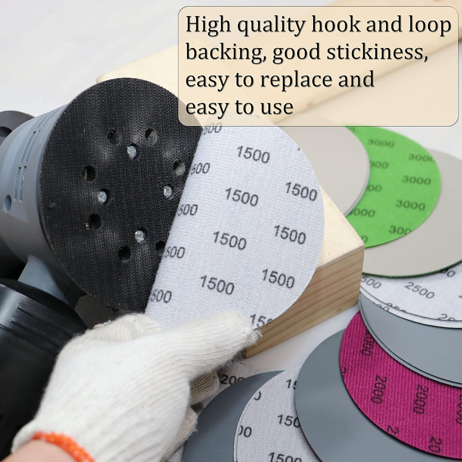 Aewio 40PCS 5 Inch No Hole #800-#5000 Wet Dry Sanding Discs 800 1000 1200 1500 2000 2500 3000 5000 Grit Sandpaper Compatible for Random Orbital Sanders (#800-#5000 8Kind Grit Each 5PCS)