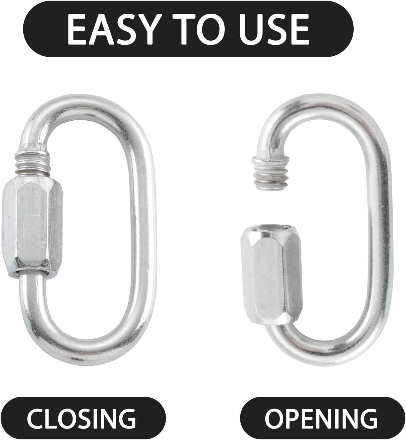HOME MASTER HARDWARE 304 Stainless Steel Keychain Carabiner Clip Set for Backpack, Key Ring, Camping, Hiking Equipment image number 1