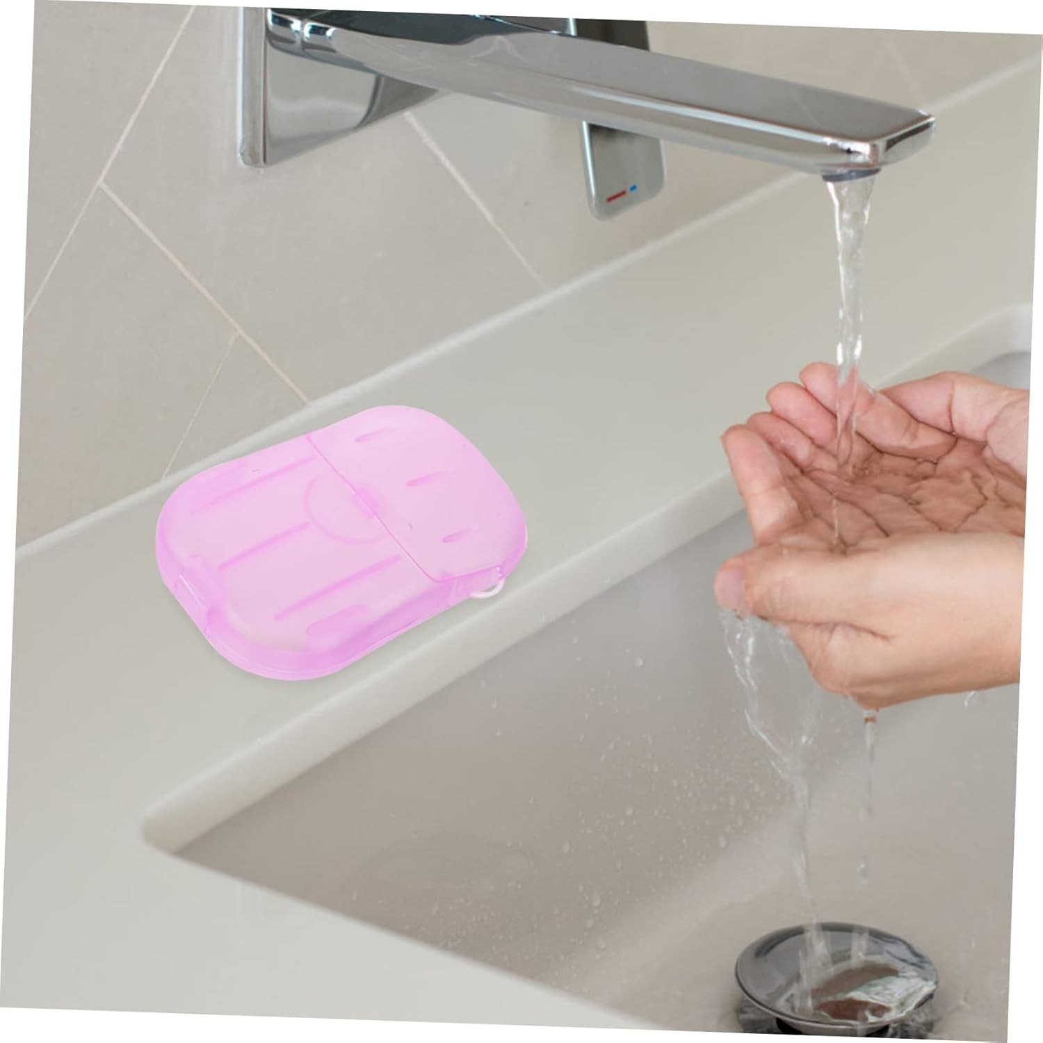 Alipis Pack Portable Travel Soap Sheets Hand Cleaning Soap Slices for Camping Hiking Business Trips image number 3
