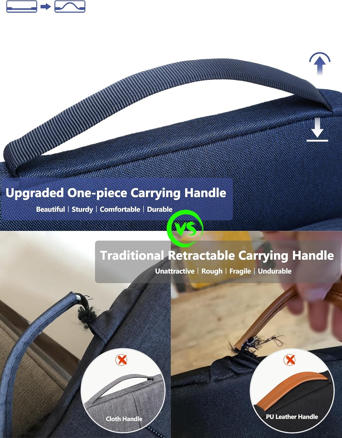 HYZUO 13 Inch Laptop Bag Sleeve for Macbook Air 13 M4 M3 M2 M1 2025-2018, Macbook Pro 13 M2 M1 2025-2016, 13" Ipad Pro/Air, Surface Pro, XPS 13, Protective Case for 12"-13" Tablet, Navy Blue image number 2