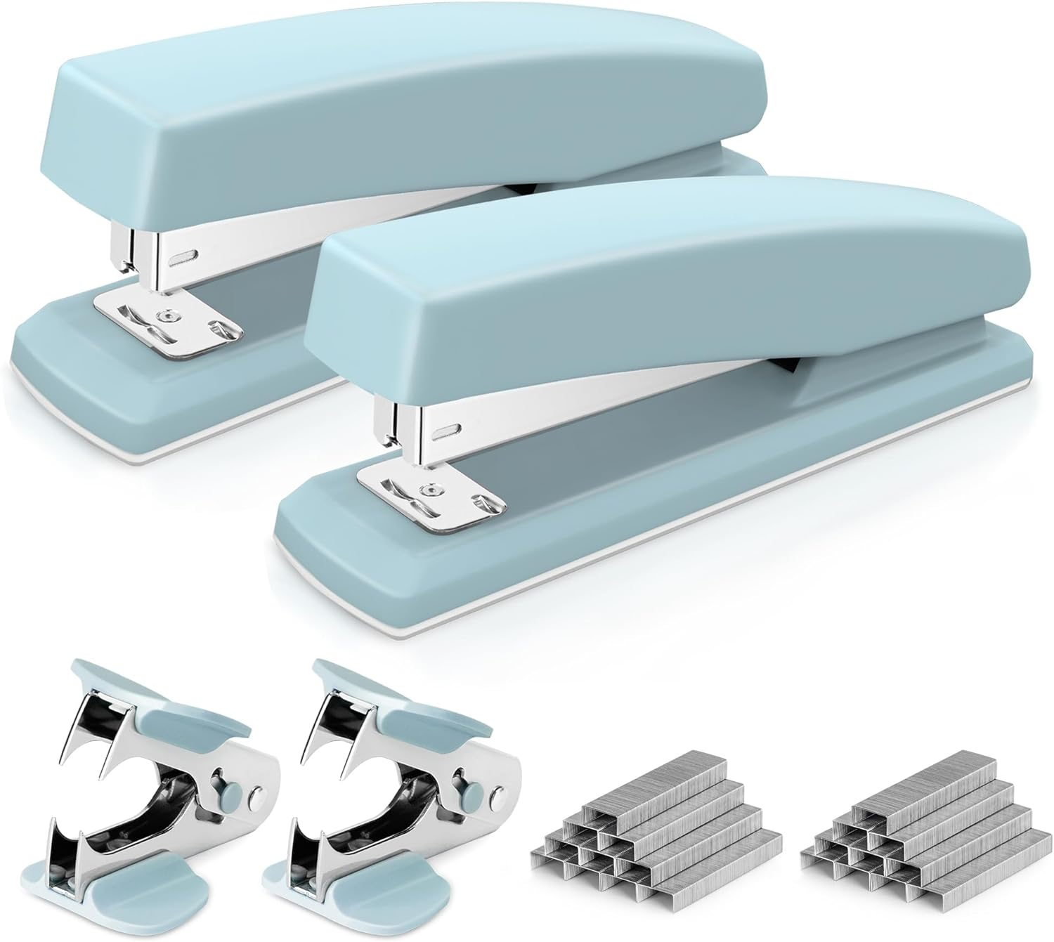 Deli Stapler, Desktop Office Stapler, Office Supplies, 25 Sheet Capacity, Includes 1000 Staples and Staple Remover, Purple